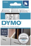 Dymo® Schriftband D1 Kunststoff - laminiert, 7 m x 12 mm, Schwarz/Transparent Schriftband 45010