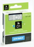 Dymo® Schriftband D1 Kunststoff - laminiert, 7 m x 12 mm, Weiß/Transparent Schriftband 45020