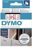 Dymo® Schriftband D1 Kunststoff - laminiert, 7 m x 12 mm, Rot/Weiß Schriftband Standardetikett