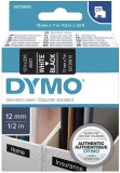 Dymo® Schriftband D1 Kunststoff - laminiert, 7 m x 12 mm, Weiß/Schwarz Schriftband Standardetikett