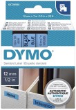 Dymo® Schriftband D1 Kunststoff - laminiert, 7 m x 12 mm, Schwarz/Blau Schriftband Standardetikett