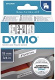 Dymo® Schriftband D1 Kunststoff - laminiert, 7 m x 19 mm, Schwarz/Weiß Schriftband Standardetikett