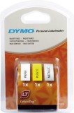 Dymo® LetraTag Schriftband, sortiert, 4 m x 12 mm, Schwarz/Sortiert Starter-Pack Schriftband 91241