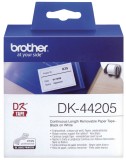Brother DK-Endlosetiketten Papier - 62 mm x 30,48 m, ablösbar, schwarz auf weiß Thermoetiketten