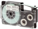 Casio® Schriftbandkassette Kunststoff - 9 mm x 8 m, schwarz auf weiß Schriftband schwarz auf weiß