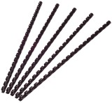 Q-Connect® Plastik-Binderücken, 6 mm, für 25 Blatt, schwarz, 100 Stück Spiralbinderücken