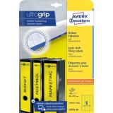 Avery Zweckform® L4751-20 Ordner-Etiketten - schmal/lang, (A4 - 20 Blatt) 100 Stück, gelb gelb