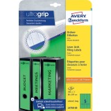Avery Zweckform® L4750-20 Ordner-Etiketten - schmal/lang, (A4 - 20 Blatt) 100 Stück, grün grün