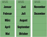 Inhaltsschilder Monatsnamen - Beutel mit 96 Stück (= 8x12 Monate), grün Inhaltsschilder grün