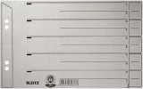 Leitz 1656 Trennblätter - Lochung hinterklebt, Überbreite, A5 quer, grau, 100 Stück Trennblatt