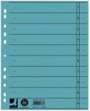 Q-Connect® Trennblätter durchgefärbt - A4 Überbreite, hellblau, 100 Stück Trennblatt hellblau
