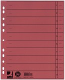 Q-Connect® Trennblätter durchgefärbt - A4 Überbreite, rot, 100 Stück Trennblatt A4 Überbreite