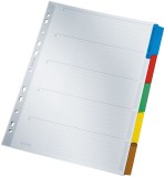 Leitz 4320 Register - blanko, Karton, A4, 5 Blatt, Taben 5-farbig volldeckend Register A4 blanko