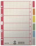 Leitz 4355 Register - blanko, Karton, farbig bedruckt, A5, 6 Blatt volldeckend Register A5 1-6