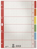 Leitz 4350 Register - blanko, Karton, farbig bedruckt, A4, 6 Blatt volldeckend Register A4 1-6