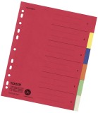 Falken Zahlenregister - 1-6, Karton farbig, A4, 6 Farben, gelocht mit Orgadruck volldeckend Register