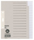 Leitz 1225 Register - Tauenpapier, blanko, A5 Überbreite, 15 Blatt, grau teildeckend Register A5