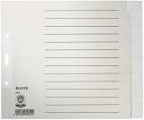 Leitz 1224 Register - Tauenpapier, blanko, A4 Überbreite, 20 cm hoch, 15 Blatt, grau teildeckend