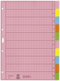 Leitz 4340 Register - blanko, Papier, A4, 10 Blatt, Taben 2x 5-farbig volldeckend Register A4 blanko