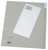 Q-Connect® Register - blanko, PP, A4 Überbreite, 12 Blatt, grau volldeckend Register blanko 4-fach