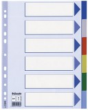 Esselte Register - blanko, A4, PP, 6-teilig + Deckblatt, farbig volldeckend Register A4 blanko