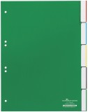 Durable Register - Hartfolie, blanko, grün, A4, 5 Blatt volldeckend Register A4 blanko 6-fach