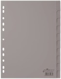 Durable Register - PP, blanko, grau, A4, 10 Blatt volldeckend Register A4 blanko Universallochung