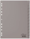 Durable Register - PP, blanko, grau, A4, 12 Blatt volldeckend Register A4 blanko Universallochung