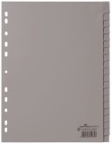 Durable Register - PP, blanko, grau, A4, 20 Blatt volldeckend Register A4 blanko Universallochung
