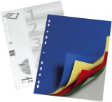 Durable Register - PP, blanko, farbig, A4, 5 Blatt volldeckend Register A4 blanko Universallochung