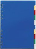 Durable Register - PP, blanko, farbig, A4, 10 Blatt volldeckend Register A4 blanko Universallochung