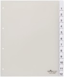 Durable Register, Hartfolie, transparent, DIN A4, Überbreite, 230/245 x 297 mm, 12 Blatt Register