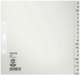 Leitz 6095 Register - A - Z für Hängeordner, Papier, A4 halbe Höhe, 20 Blatt, grau teildeckend A4