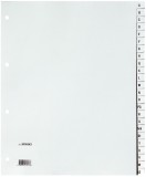 Q-Connect® Register - A - Z, PP, ohne Index, A4 Überbreite, 24 Blatt, grau volldeckend Register
