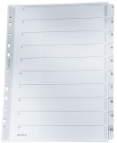 Leitz 4324 Zahlenregister - 1-10, A4, Karton, 10 Blatt, grau volldeckend Register A4 1-10 225 mm