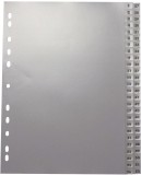 Zahlenregister - 1 - 52, PP, A4, 52 Blatt, 2 Abläufe, grau volldeckend Register A4 Universallochung