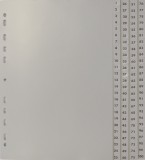Zahlenregister - 1 - 100, PP, A4, 100 Blatt, 4 Abläufe, grau volldeckend Register A4 225 mm