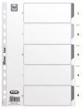 Elba Zahlenregister - PP-Folie, 1 - 5, A4, 5 Blatt volldeckend Register A4 1-5 5 Blatt + Deckblatt