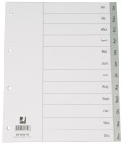 Q-Connect® Monatsregister - Jan. - Dez., PP, A4, 12 Blatt, grau volldeckend Register A4 Jan. - Dez.