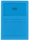 Elco Sichtmappen Ordo classico - blau, 120g, 100 Stück, Sichtfenster und Linien Sichtmappe Papier