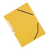 Q-Connect® Eckspanner - Karton A4 mit Gummizug gelb Dreiflügelmappe gelb A4 Gummizug 200 Blatt