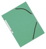 Q-Connect® Eckspanner - Karton A4 mit Gummizug grün Dreiflügelmappe grün A4 Gummizug 200 Blatt