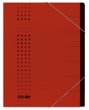 Elba Ordnungsmappe chic - 7 Fächer, A4, Karton (RC), 450 g/qm, rot Ordnungsmappe 7 rot A4 Gummizug
