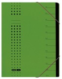 Elba Ordnungsmappe chic - 12 Fächer, A4, Karton (RC), 450 g/qm, grün Ordnungsmappe 12 grün A4