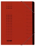 Elba Ordnungsmappe chic - 12 Fächer, A4, Karton (RC), 450 g/qm, rot Ordnungsmappe 12 rot A4