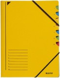 Leitz 3907 Ordnungsmappe - 7 Fächer, A4, Pendarec-Karton (RC), 430 g/qm, gelb Ordnungsmappe 7 gelb