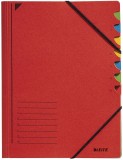 Leitz 3907 Ordnungsmappe - 7 Fächer, A4, Pendarec-Karton (RC), 430 g/qm, rot Ordnungsmappe 7 rot A4