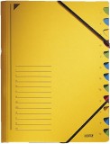 Leitz 3912 Ordnungsmappe - 12 Fächer, A4, Pendarec-Karton (RC), 430 g/qm, gelb Ordnungsmappe 12 A4