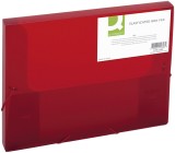 Q-Connect® Sammelbox - A4, 250 Blatt, PP, rot transluzent Dokumentenbox A4 rot transluzent Gummizug