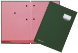 Pagna® Unterschriftsmappe DE LUXE - 20 Fächern, A4, Leinen-Einband, grün dehnbarer Geweberücken